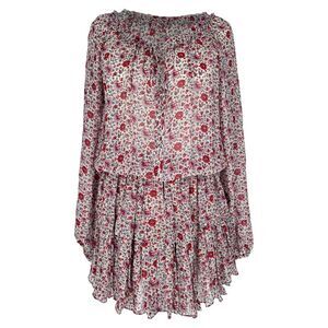 LoveShackFancy Popover Dress in Multicolor Silk